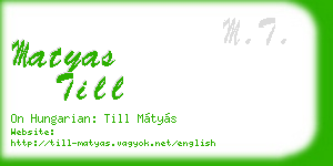 matyas till business card